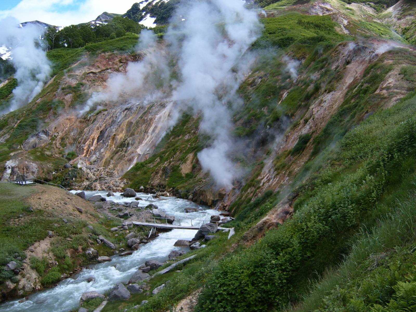 The Valley of Geysers / caldera  of  Uzon volcano / Nalychevskiye hot springs