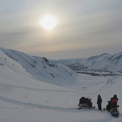 Winter adventure on snow machines to Puschinkiye hot springs of Milkovsky district, Kamchatka (5 days, 4 nights) 