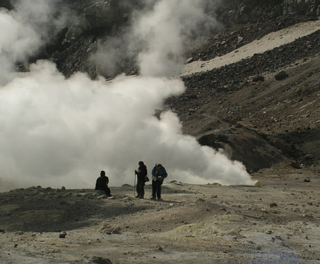 The Valley of Geysers / caldera  of  Uzon volcano / Nalychevskiye hot springs